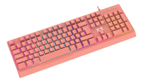 Imagen 4 de 8 de Teclado Semi-mecanico Gamer Ajazz Stk090 Rosa Con Luz Rgb