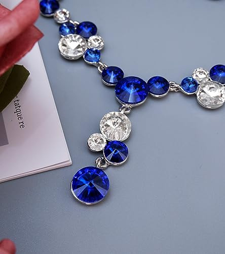 Conjunto De Joyas De Cristal Collar Y Aretes Para Novia