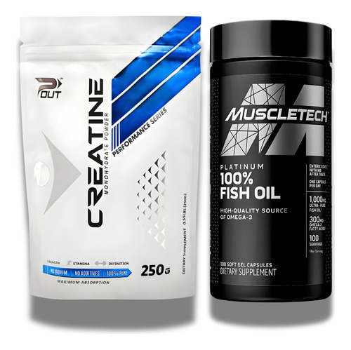 Creatina 250g Americana P-out + Platinum Fish Muscletech