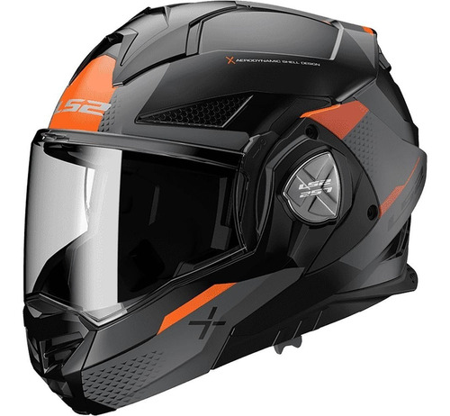 Casco Abatible De Moto Ls2 Ff901 Advant X Oblivion Gris/ Ngo