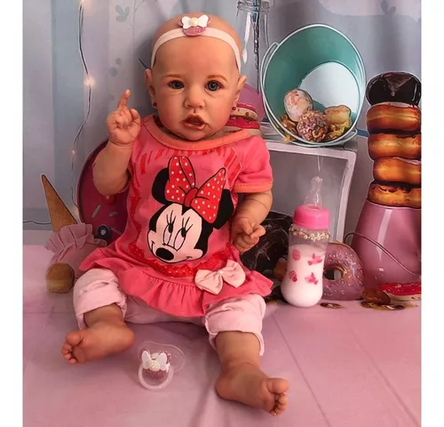 Boneca Bebê Reborn Realista Barata Corpo de Silicone Completa
