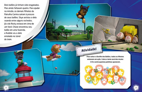 Livro 3d Patrulha Canina O Desfile Dos Balões Com Óculos