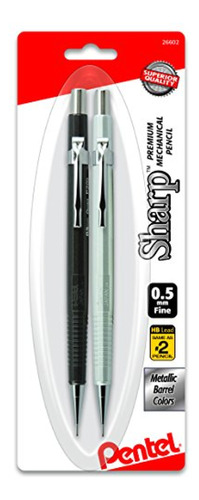 Portaminas  Pentel Sharp, (0,5 Mm), Barriles Metálicos, Colo