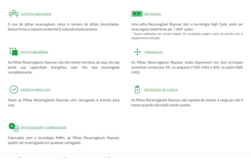 Pilha Recarregável Econômica Telefone Sem Fio Aaa - Rayovac