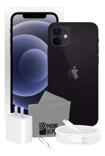 Apple iPhone 12 256 Gb Negro Con Caja Original + Protector (Reacondicionado)