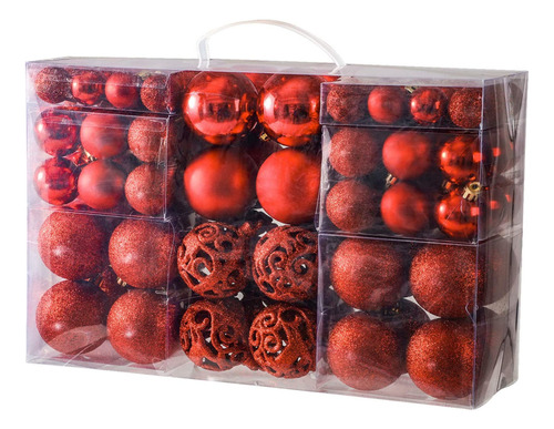 Caja De Regalo De Bolas Navideñas, Juego De 100 Huecas.