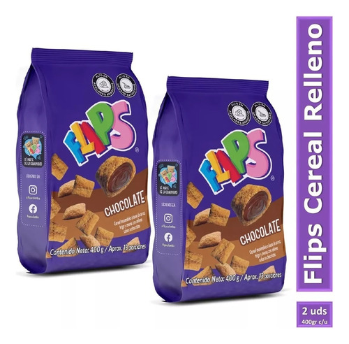 Cereal Relleno Flips X2 Bolsas 400 Gr