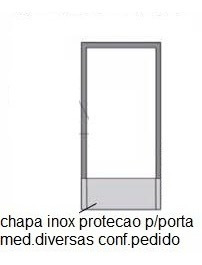 Chapa Inox Placa 2 Pçs Escovada Protecao P/porta 40 X 90 Cmt