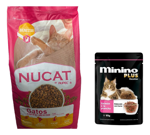Nucat 15 Kg + Sobres Recetas Salmón A La Plancha 85 G