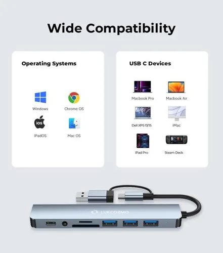 Lukcozmo Hub Usb-c 7en1 Extensor Y Splitter Usb