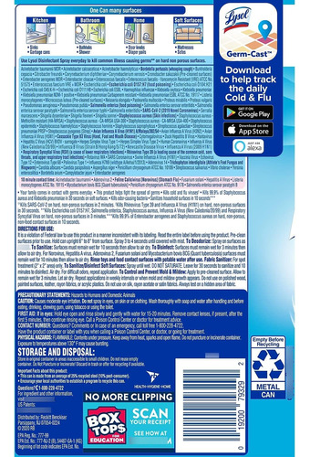 Desinfectante Aerosol Lysol Lino Crujiente 540 Ml 19 Oz