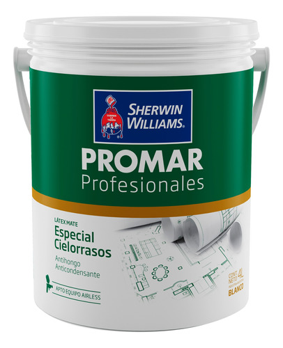 Pinturas Sherwin Williams Promar Cielorrasos Blanco 4 Lts