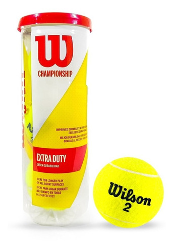 3 Pelotas De Tenis Presurizada Wilson Extra Durabilidad