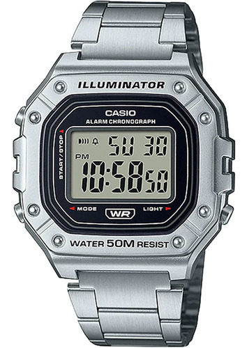 Relógio Casio Masculino Illuminator W-218hd-1avdf Cor da correia Prateado