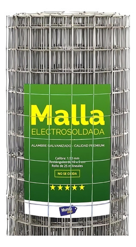 Tejido Malla Electrosoldada Galvanizada Rollo 1.20 X 20 Mts 