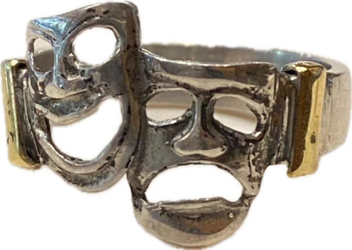 Luli Anillo Plata Oro Máscaras Teatro Caretas Unisex