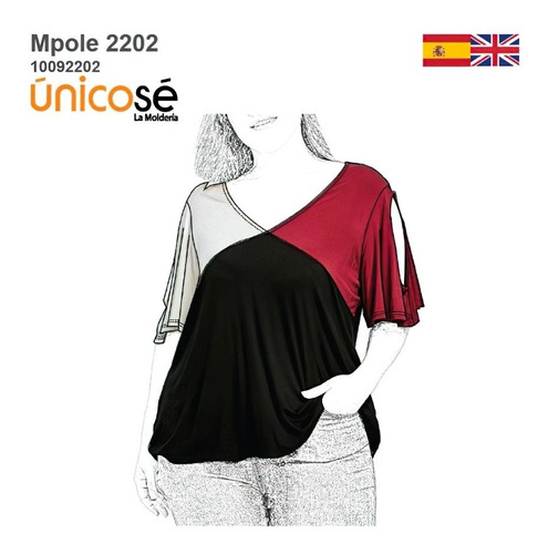 ( Moldes De Ropa) Remera Cortes Mujer 2202