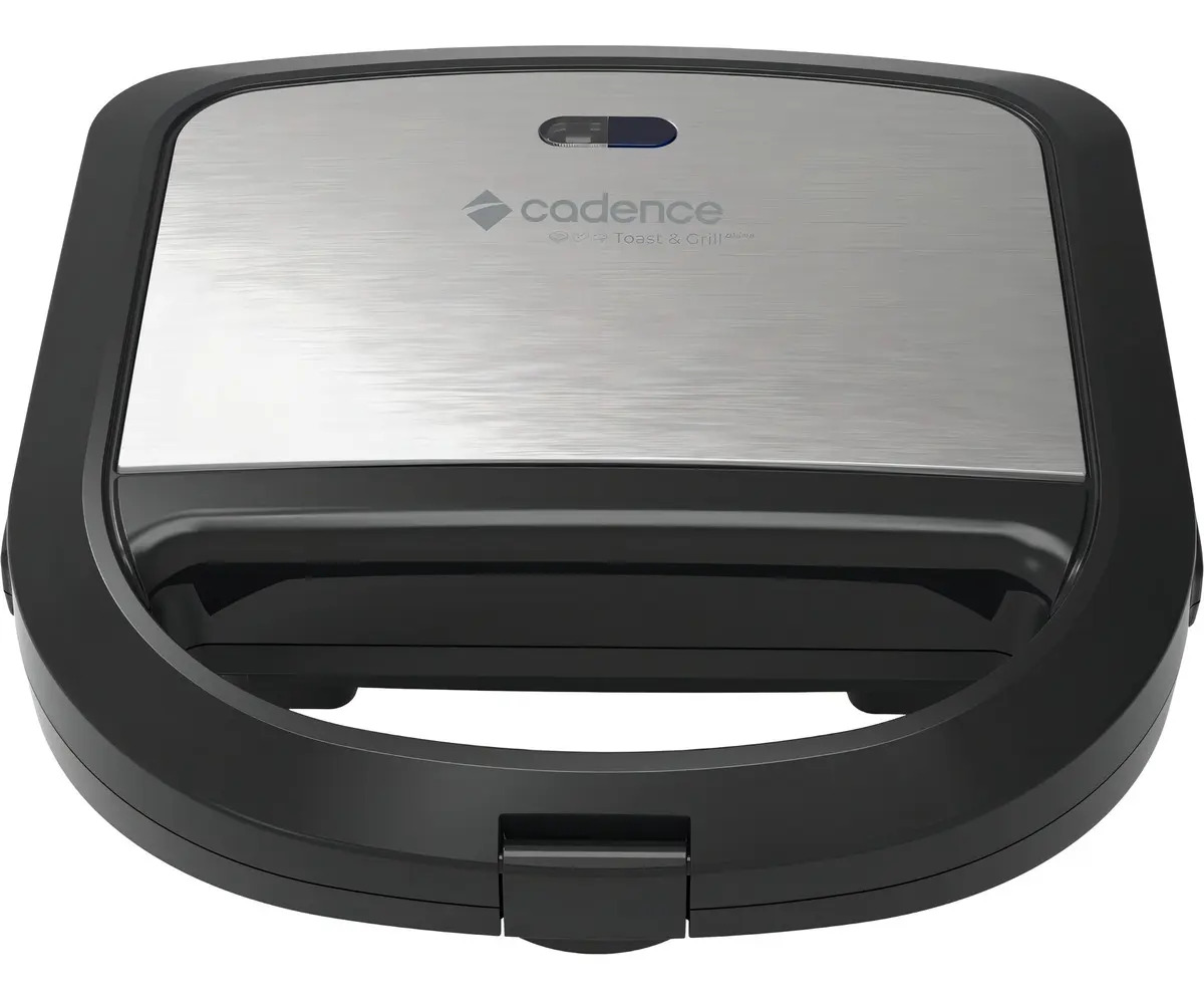 Sanduicheira Elétrica Cadence Toast & Grill Prime Inox Cor Inox/Preto