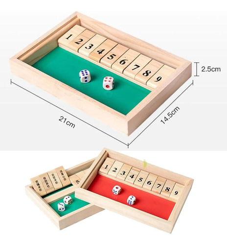 9 Números Cerrar La Caja Juego De Mesa Con Dados Para Bar