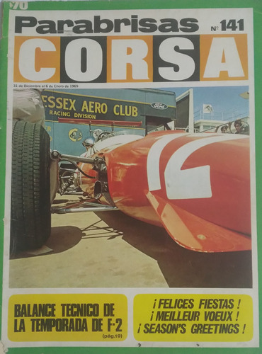 Corsa 141 Balance Tecnico Temporada F2,año 1969,detalle