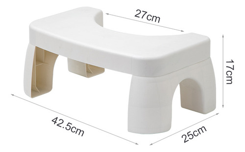 Taburete Para Orinal En Cuclillas, Blanco Y Blanco