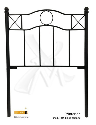 Imagen 1 de 9 de Respaldo De Cama En Hierro Forjado P/sommier 80cm Recto C
