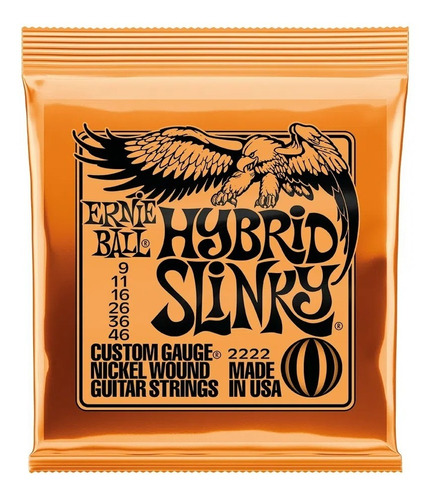 Encordoamento Ernie Ball Guitarra Hybrid Slinky 009 Custom