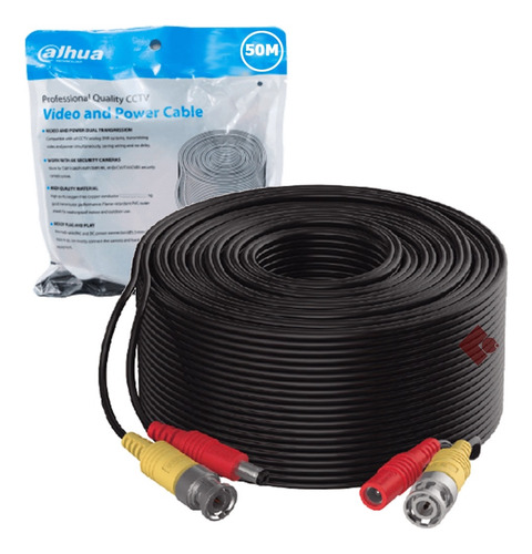 Cable Siames 50m Armado Video Y Energía 4k Exterior Dahua