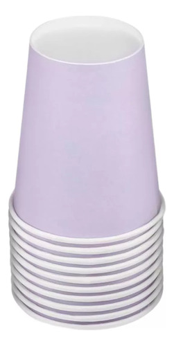 Vaso Stendy Polipapel 8 Onzas Descartable Pack X10 Unidades Color Lila Pastel
