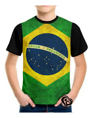 Camiseta Do Brasil Masculina Infantil Blusa Horizontal