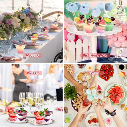 Paquete De 50 Tazas Postre Con Cucharas,mini Tazas De Postre