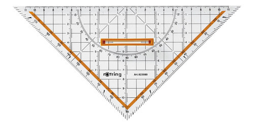 Escuadra 45° Geométricas Con Toma Centro  25cm