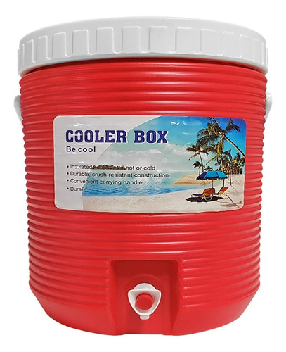 Termo Cooler Red 5 Litros Dispensador De Agua Playa Feria