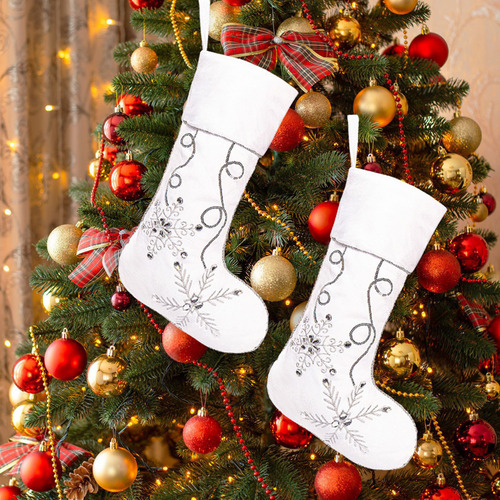 Calcetines Navideños Con Forma De Copo De Nieve En T, Calcet