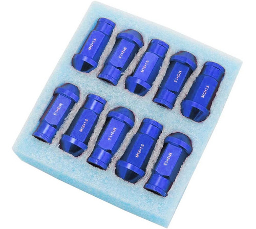 Imagen 2 de 3 de Tuercas Ruedas 12x1.5 Azul X20 Lug Nuts Jdm - Spa Turbo