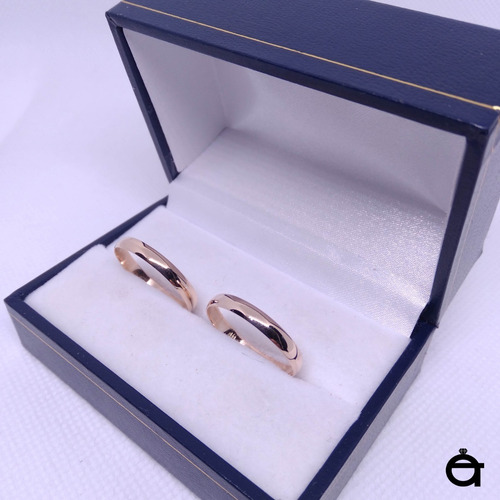 Imagen 4 de 5 de Argollas Matrimonio Oro 18k Media Caña 3g 3mm
