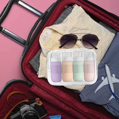 4pcs Botellas De Viaje Para Artículos De Color Claro
