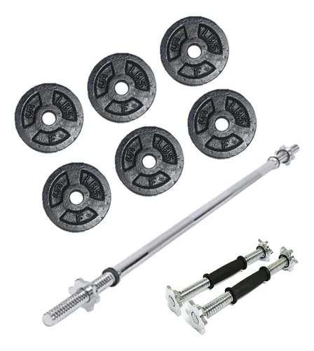 comprar Kit Barra De 1.20+50 Libras En Discos +barras Mancuernas