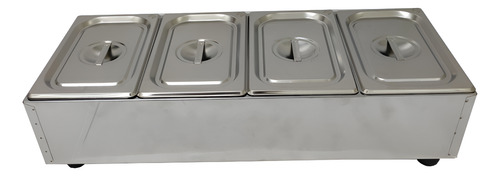 Condimentadora Pizzarola Bancada Inox 4 Cubas Com Gelo X