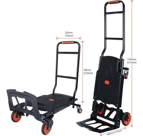 Carro De Mano Plegable 2 En 1, Carrito De Mano Plegable De C