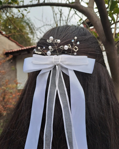 Hebilla Con Moño Para Comunión Blanco