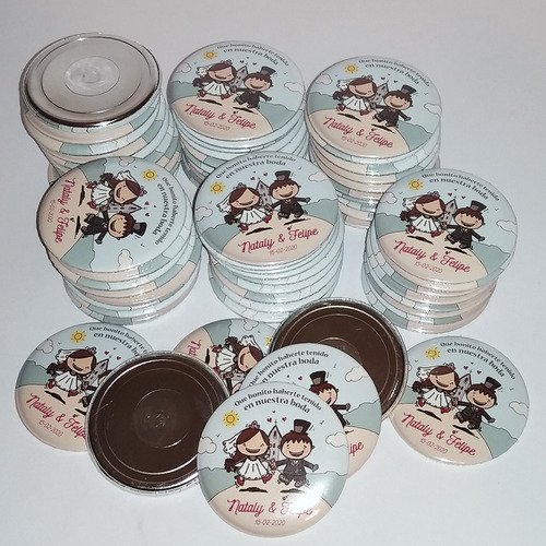 Chapitas Personalizadas Imán 37mm (50 Unidades) Envío Gratis Blanco Personalizado
