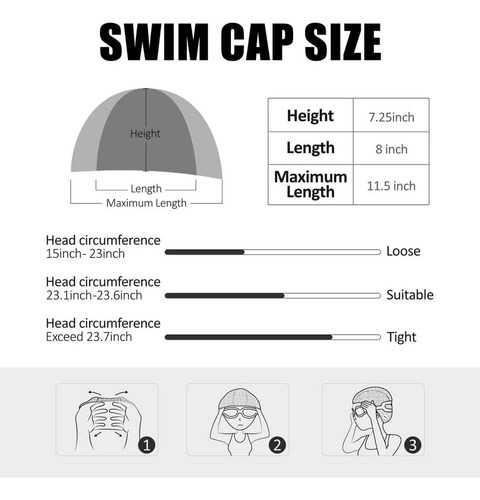 M2 Gorro De Natacion De Silicona Tripsky, Comodo Gorro De