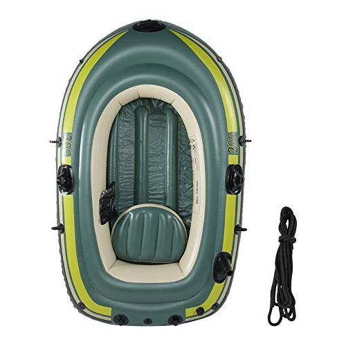Kayak Inflable 2 Personas Verde Pvc Bote Remo Pesca
