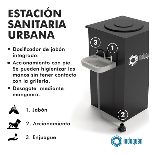 Imagen 2 de 4 de Lavamanos Portátil Autónomo 375lts Induquen