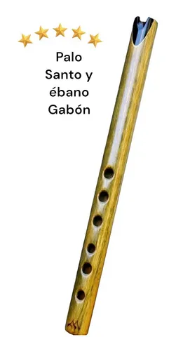 Quena De Madera De Palo Santo Embocadura De Ebano