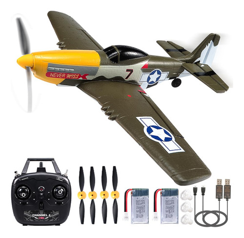 Avión Rc P51 Mustang 4 Canales Con Estabilizador Ews