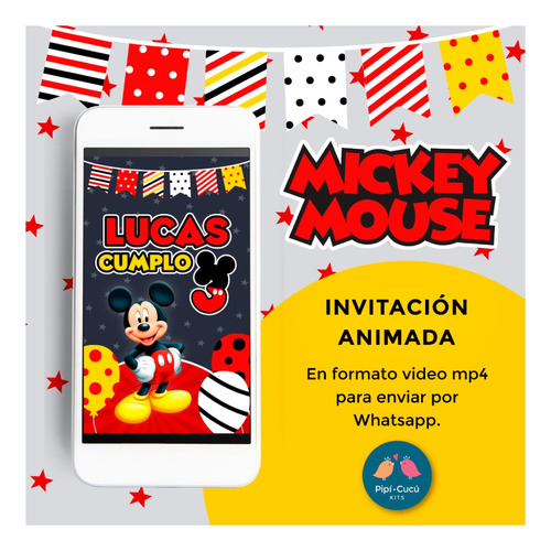 Video Invitación Animada - Ratón Mickey Mouse