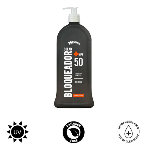 Bloqueador/protector Solar Fps 50 Frasco 1 Litro Palmera