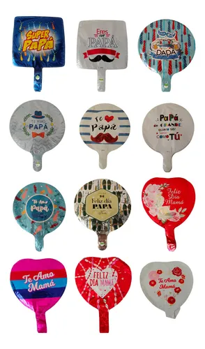 comprar Globo Metalizado 10x 100 Und Surtidos Mamá Papá Madre Padre